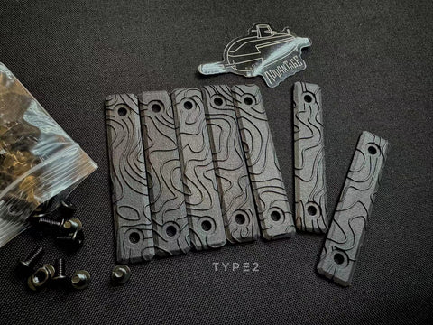 【ADVANTAGE】CONTOUR LINE MLOK COVER TYPE2 等高線M-Lok レイルカバー 7枚セット（AD-CL-MLOK-COVER-T2）