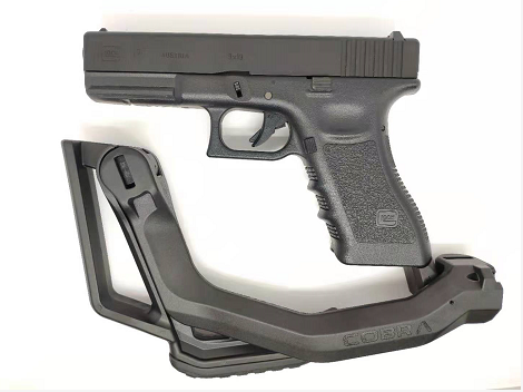 【HM】Foldable Stock for GBB Glock ( BK ) FAB COBRA タイプ グロック用 フォールディングストック（HM127-BK）