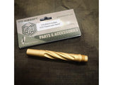 【TTI Airsoft 】TP22 CNC Fluted Outer Barrel -GD（14mm CCW） CNC フルーテッドアウターバレル（14ｍｍ逆ネジ）金（TTI-P0025-GD）