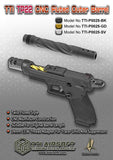 【TTI Airsoft 】TP22 CNC Fluted Outer Barrel -GD（14mm CCW） CNC フルーテッドアウターバレル（14ｍｍ逆ネジ）金（TTI-P0025-GD）