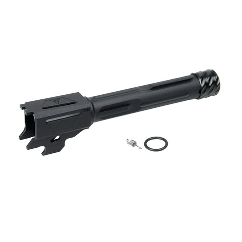 【RGW】SIG SAUER M18 GBB KI THREADED BARREL - Black(14MM CCW, ALUMINUM) SIG AIR GBB P320 M18専用 KI VELOCITYタイプスレッドアウターバレル 14mm逆ネジ 黒（RGW-BR-004-BK）