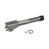 【RGW】SIG SAUER M18 GBB KI THREADED BARREL - Grey(14MM CCW, ALUMINUM) SIG AIR GBB P320 M17専用 KI VELOCITYタイプ スレッドアウターバレル 14mm逆ネジ グレー（RGW-BR-004-GY）