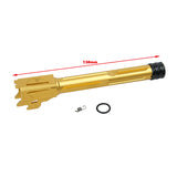【RGW】SIG SAUER M17 GBB KI THREADED BARREL - Golden(14MM CCW, ALUMINUM) KI VELOCITYタイプ スレッドアウターバレル 14mm逆ネジ SIG AIR GBB P320 M17専用 ゴールド（RGW-BR-005-GD）