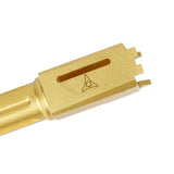 【RGW】SIG SAUER M17 GBB KI THREADED BARREL - Golden(14MM CCW, ALUMINUM) KI VELOCITYタイプ スレッドアウターバレル 14mm逆ネジ SIG AIR GBB P320 M17専用 ゴールド（RGW-BR-005-GD）
