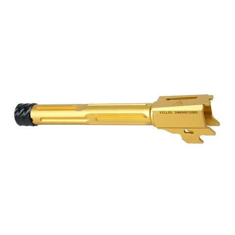 【RGW】SIG SAUER M17 GBB KI THREADED BARREL - Golden(14MM CCW, ALUMINUM) KI VELOCITYタイプ スレッドアウターバレル 14mm逆ネジ SIG AIR GBB P320 M17専用 ゴールド（RGW-BR-005-GD）