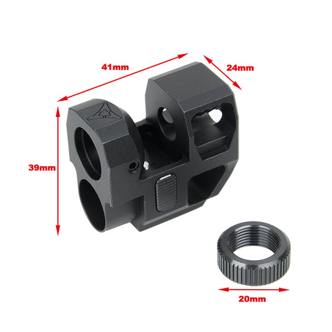 【RGW】SIG P320 GBB KI VELOCITY COMPENSATOR - Black KI VELOCITYタイプ コンペンセイター 14mm逆ネジ 黒（RGW-FH-34-BK）