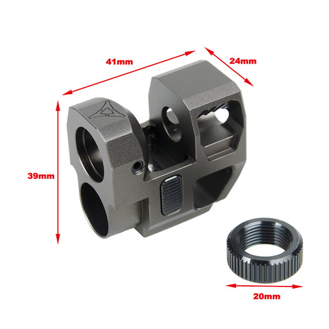 【RGW】SIG P320 GBB KI VELOCITY COMPENSATOR - Grey KI VELOCITYタイプ コンペンセイター 14mm逆ネジ グレー（RGW-FH-34-GY）