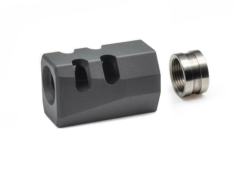 【TTI Airsoft】Type B Compensator for TP22 TP9 -BK（14mm CCW） TP22/TP9対応 タイプB CNCアルミコンペンセーター（14ｍｍ逆ネジ）黒（TTI-P0022-BK）