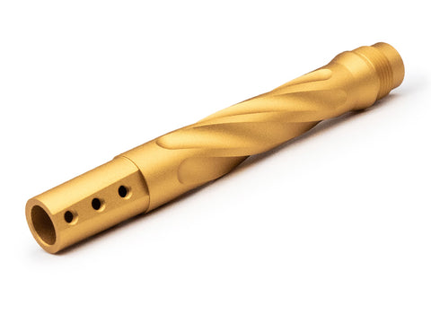 【TTI Airsoft 】TP22 CNC Fluted Outer Barrel -GD（14mm CCW） CNC フルーテッドアウターバレル（14ｍｍ逆ネジ）金（TTI-P0025-GD）