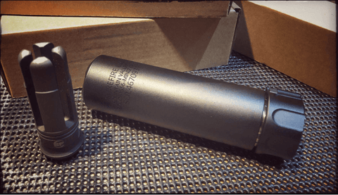 【5KU】SOCOM556-MINI2 Silencer -14MM ( BK )「5KU製MINI2タイプ サプレッサー＆ハイダー (14mm逆ネジ)黒」（5KU-243-BK）