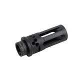 【BJ Tac】WarComp Stainless Steel DLC 14mm CCW Flash Hider　WarCompタイプ フラッシュハイダー 14mm逆ネジ 黒（BJ20-HM01-BK）