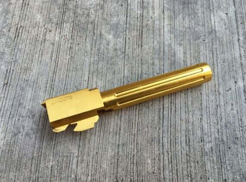 【5KU】Non-Recoil Spiral Outer Barrel　5KU製フルート アウターバレル ゴールド（マルイ G17対応）（GB-427-G）