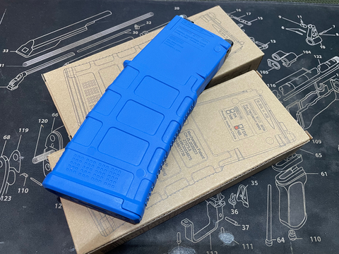 【Guns Modify】Marui MWS M4 GBB EVO P-MAG（Blue）EVO P-MAG Gen.3タイプ  35連ガスマガジン（マルイM4 MWS対応）ブルー（MWS-PMAG-BU）
