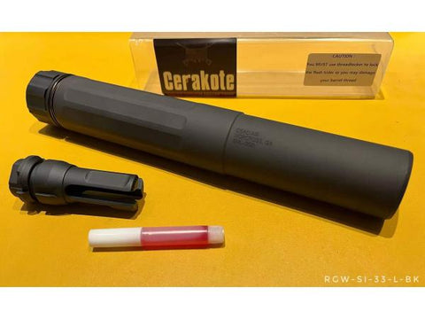 【RGW】Sandman-MIL Style Dummy Silencer ( L-BK 14mm CCW ) Sandman-L QDサプレッサー＆ハイダーセット 14mm逆ネジ 黒（RGW-SI-33-L-BK）