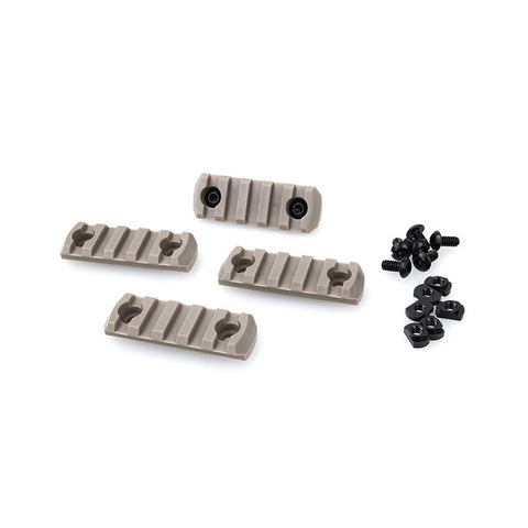 【DSC】M-LOCK Nylon Picatinny Rail Sections 5 slot ( DE )　M-LOK ピカティニーレールセクション 4個セット デザートカラー（AB311-DE）